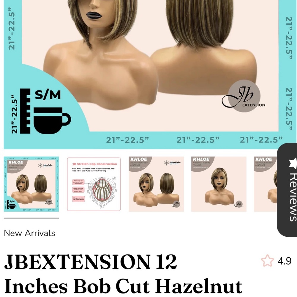 JB Extension Khloe Hazelnut Bob Cut Wig
